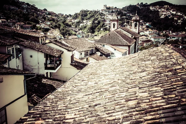 Zicht op de Unesco werelderfgoedstad Ouro Preto in Minas Gerais Brazilië — Stockfoto