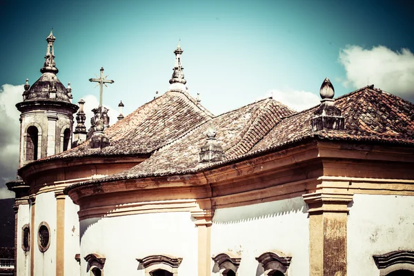 Minas Gerais Brazil 'deki Unesco dünya mirası Ouro Preto' nun manzarası