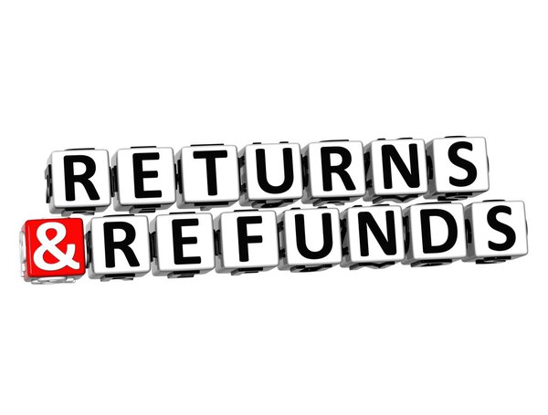 3D Returns And Refunds Button Click Here Block Text