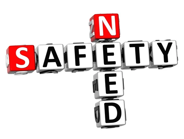 3D Need Safety Crossword — Stock Photo, Image