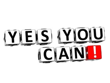 3d Evet'i tıklatın düğme burada metin bloğu