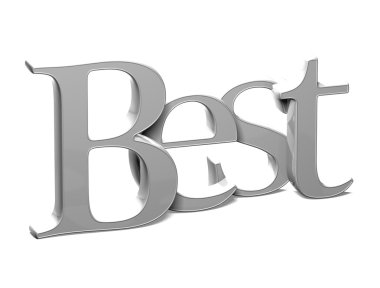 Beyaz arka plan üzerinde 3D kelime en iyi