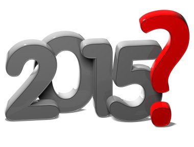 beyaz zemin üzerinde 2015 yılı 3D