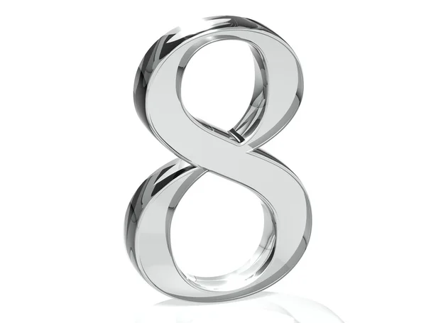 3D Set Silver Number on white background — Stock Photo, Image