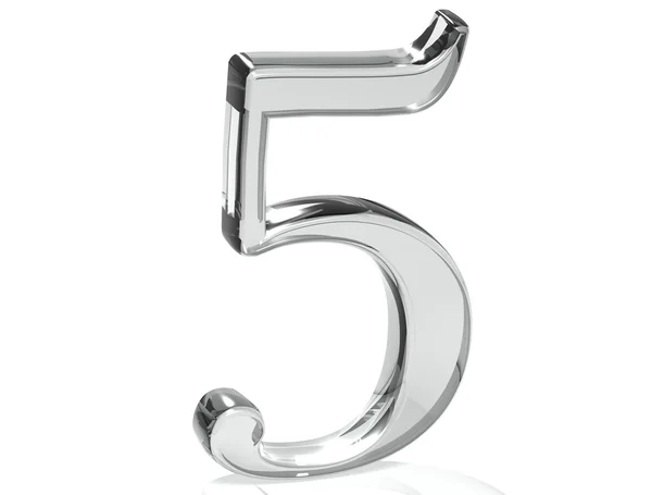 3D Set Silver Number em fundo branco — Fotografia de Stock