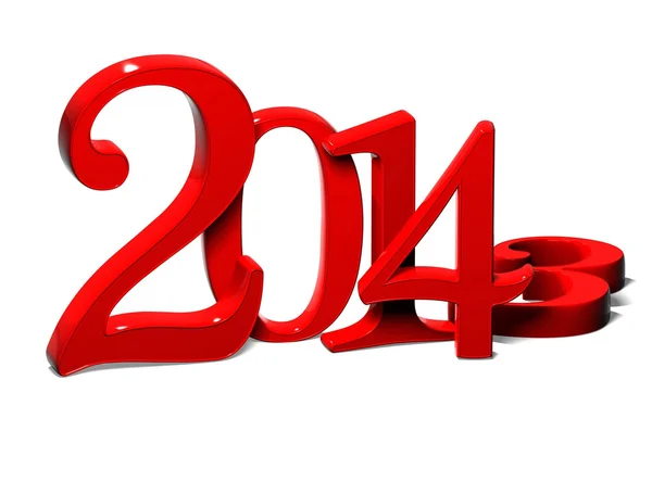 3D Year 2014 on white background — Stock Photo, Image