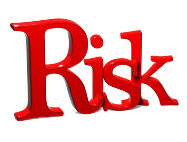 Beyaz arka plan üzerinde 3D kelime risk