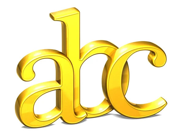 3D Shiny Gold Letter ABC на белом фоне — стоковое фото