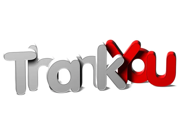 3D Word Thank You on white background — Stock Photo, Image