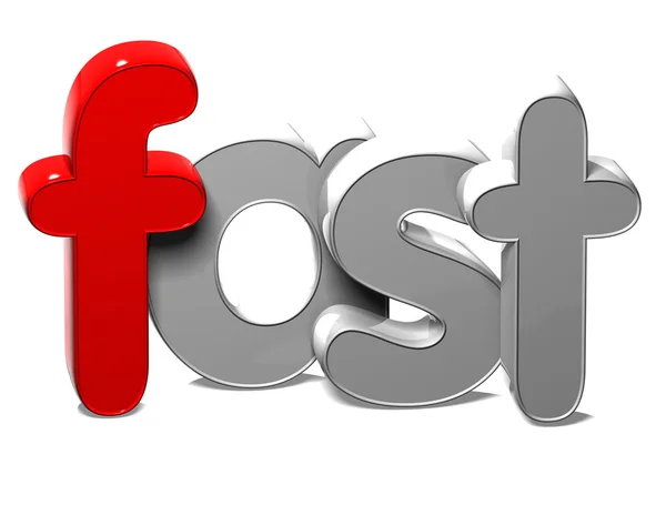 3D Word Fast sur fond blanc — Photo