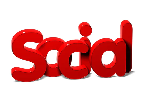 3D Word Social on white background — Stock Photo, Image