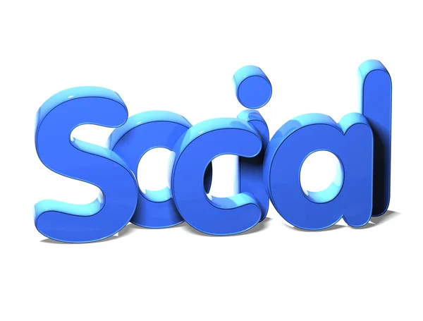 3D Word Social em fundo branco — Fotografia de Stock