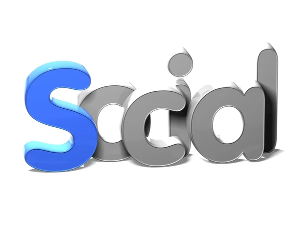 3D Word Social на белом фоне — стоковое фото