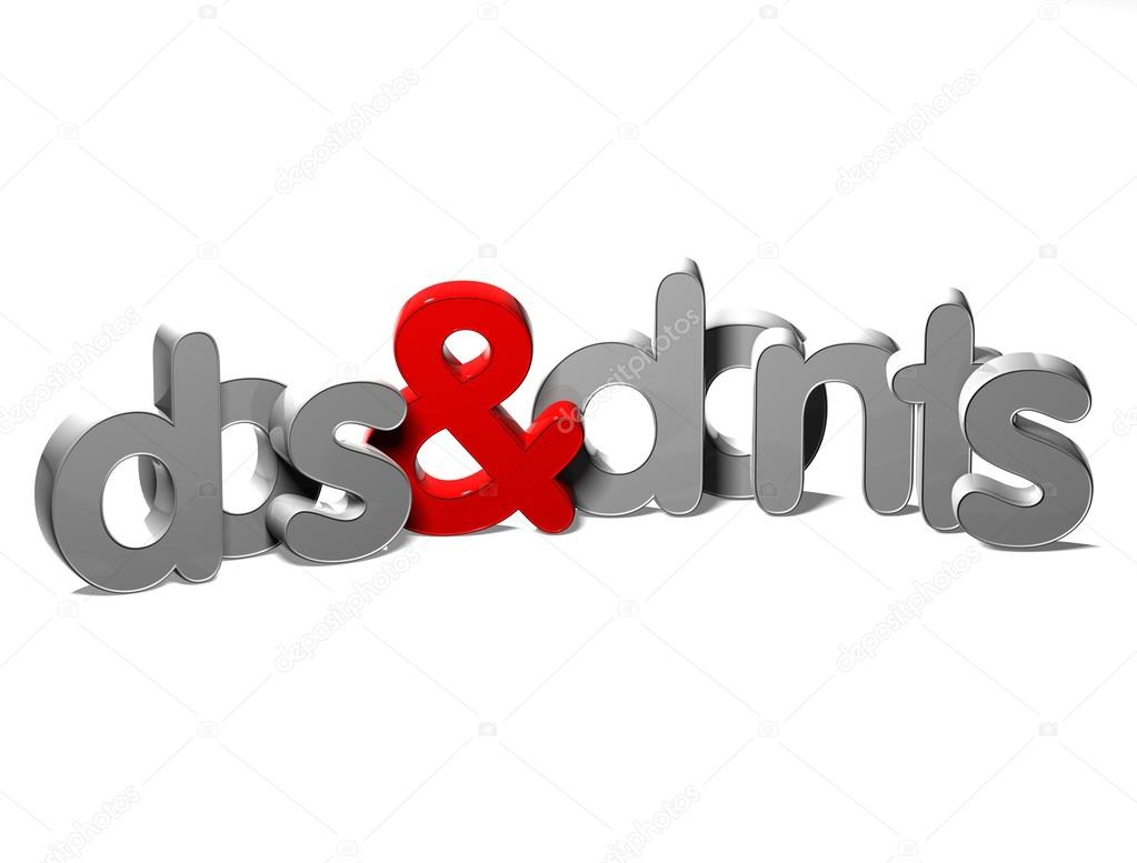 3D Word Dos And Donts on white background