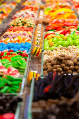 piyasa ahır candys la boqueria Pazar dolu. Barselona. Katalonya.