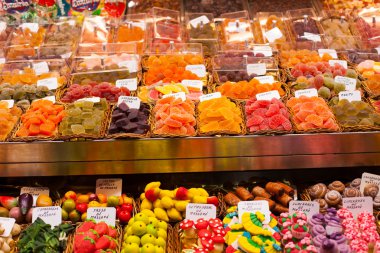 piyasa ahır candys la boqueria Pazar dolu. Barselona. Katalonya.