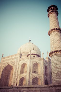 Taj mahal, ünlü tarihi bir anıt, bir anıt aşk, Hindistan, agra, uttar Pradesh büyük beyaz mermer mezar