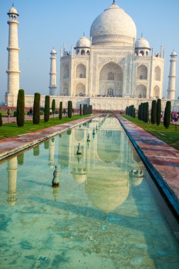 Taj mahal, ünlü tarihi bir anıt, bir anıt aşk, Hindistan, agra, uttar Pradesh büyük beyaz mermer mezar