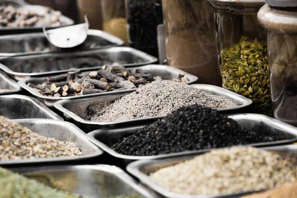 Indian colored spices at local market in, India — Stock Photo, Image