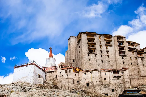 Leh kloster vilar över medeltida staden leh — Stockfoto