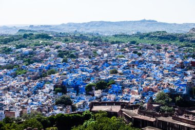 jodhpur, mehrangarh fort, rajasthan, Hindistan mavi şehir manzarası