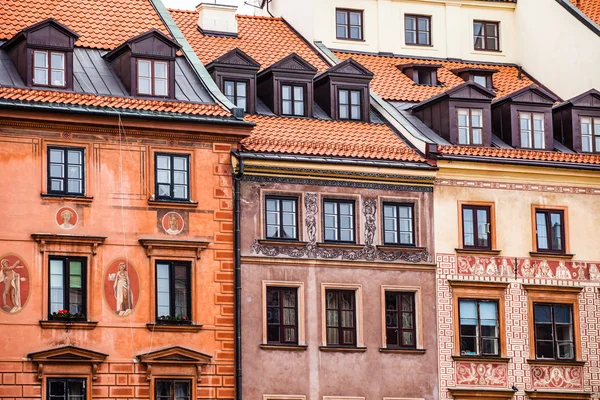 Traditionele architectuur in Warschau, Polen — Stockfoto
