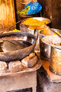 Hindistan geleneksel gıda pazarı.