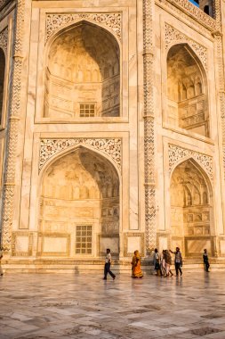 Taj mahal, ünlü tarihi bir anıt, bir anıt aşk, Hindistan, agra, uttar Pradesh büyük beyaz mermer mezar