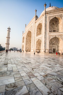 Taj mahal, ünlü tarihi bir anıt, bir anıt aşk, Hindistan, agra, uttar Pradesh büyük beyaz mermer mezar
