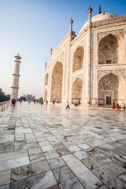 Taj mahal, ünlü tarihi bir anıt, bir anıt aşk, Hindistan, agra, uttar Pradesh büyük beyaz mermer mezar