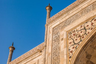 Taj mahal, ünlü tarihi bir anıt, bir anıt aşk, Hindistan, agra, uttar Pradesh büyük beyaz mermer mezar