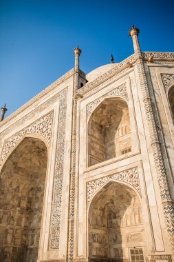 Taj mahal, ünlü tarihi bir anıt, bir anıt aşk, Hindistan, agra, uttar Pradesh büyük beyaz mermer mezar