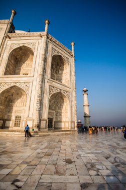 Taj mahal, ünlü tarihi bir anıt, bir anıt aşk, Hindistan, agra, uttar Pradesh büyük beyaz mermer mezar