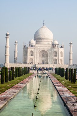 Taj mahal, ünlü tarihi bir anıt, bir anıt aşk, Hindistan, agra, uttar Pradesh büyük beyaz mermer mezar
