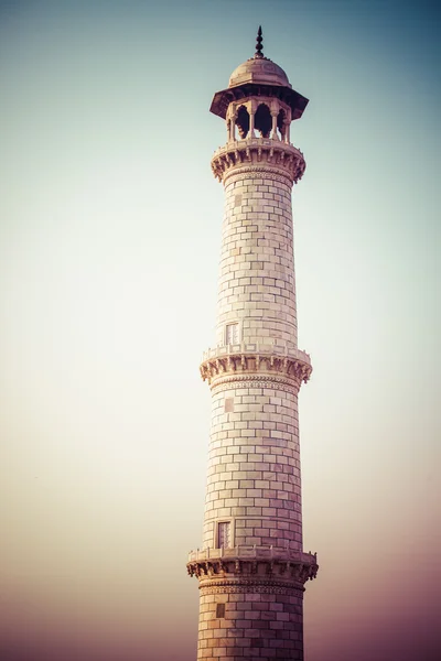 Taj mahal, um famoso monumento histórico, um monumento de amor, o maior túmulo de mármore branco da Índia, Agra, Uttar Pradesh — Fotografia de Stock