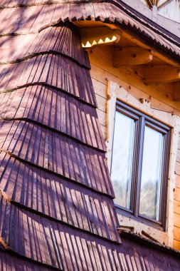 geleneksel Lehçe ahşap kulübe gelen zakopane, Polonya.