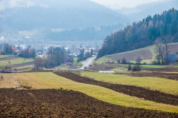 Jesień w górach beskid w Polsce. — Zdjęcie stockowe