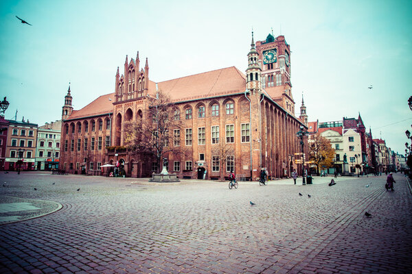 Gothic tower of town hall in Torun-city on The World Heritage List.