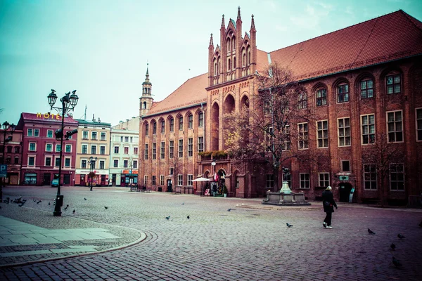 Традиционная архитектура в знаменитом польском городе, Торунь, Польша . — стоковое фото