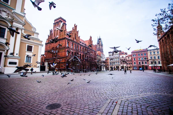 Architecture traditionnelle dans la célèbre ville polonaise, Torun, Pologne . — Photo