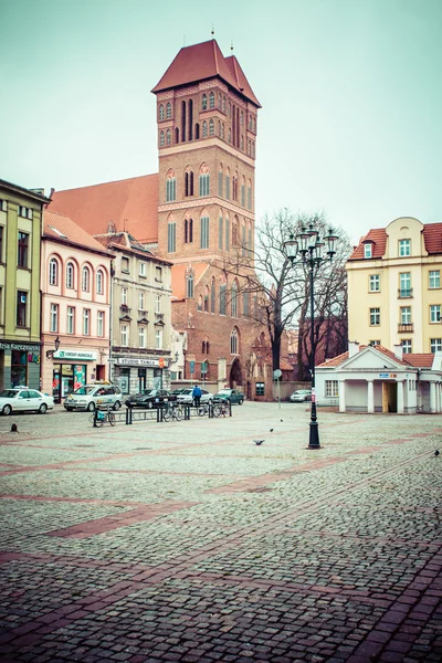 Iglesia parroquial gótica de San Jacob, el antiguo cisterciense 1309-1350r. Torun, Polonia . — Foto de Stock