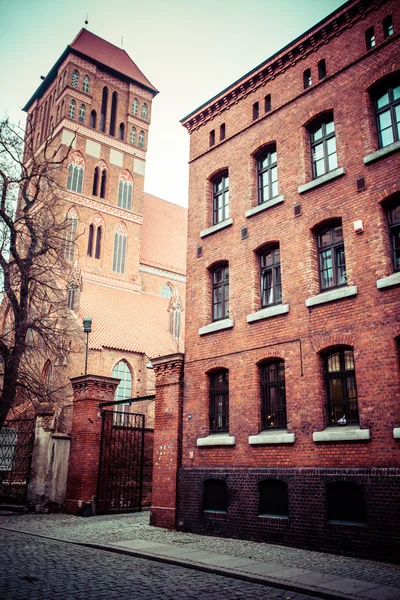 Gothic parish church of St. Jacob, the former Cistercian 1309-1350r. Torun, Poland. — Stock Photo, Image