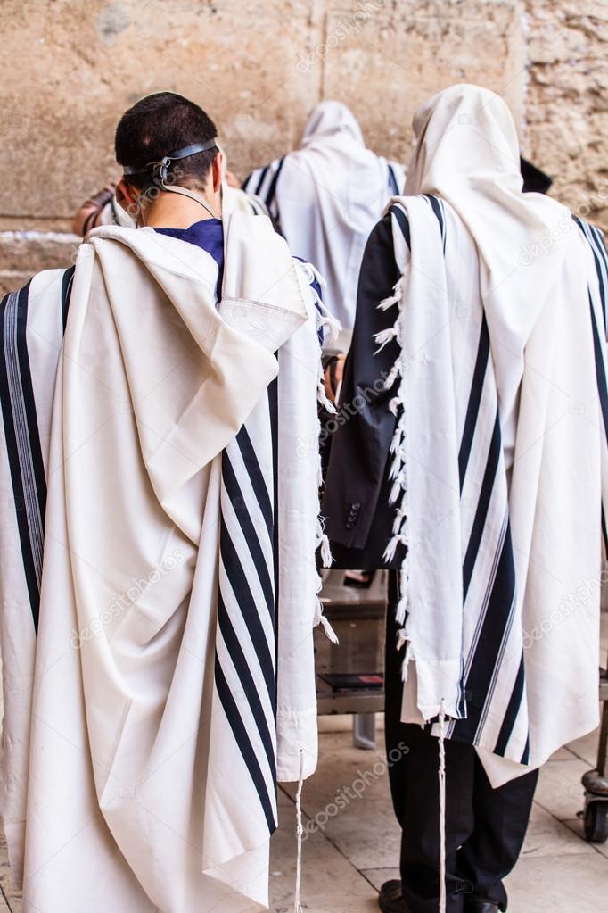 Jews praying at the Western Wall - Jerusalem.