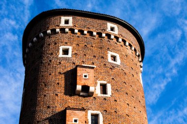 Krakov, Polonya, wawel Kalesi Ortaçağ Gotik sandomierska ve senatorska kulelerine