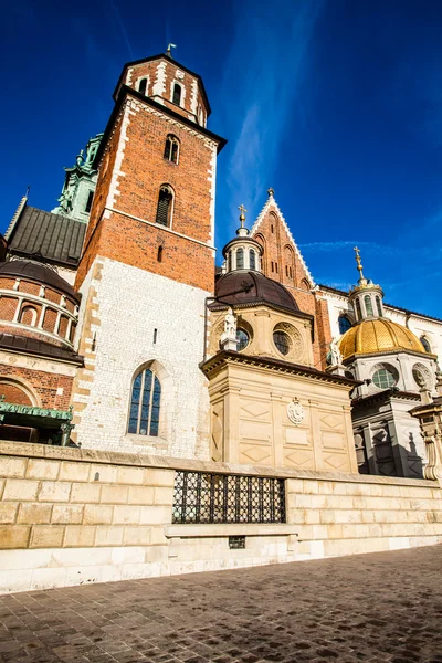 Catedral de Wawel - famoso monumento polaco en la colina de Wawel en Cracovia — Foto de Stock