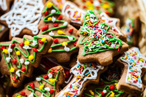 Navidad colorido casa hecha de pan de jengibre . — Foto de Stock