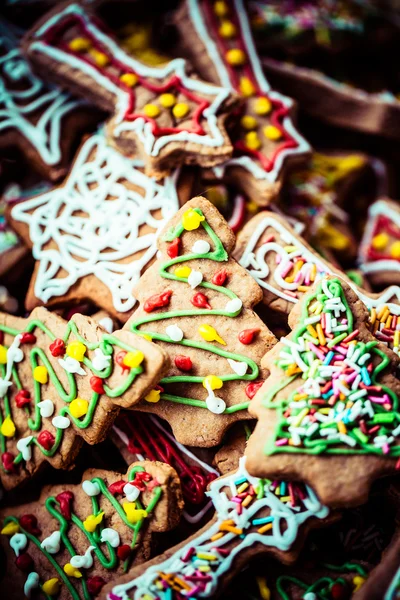 Kerstmis kleurrijke zelfgemaakte-peperkoek. — Stockfoto