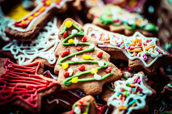 Navidad colorido casa hecha de pan de jengibre . — Foto de Stock