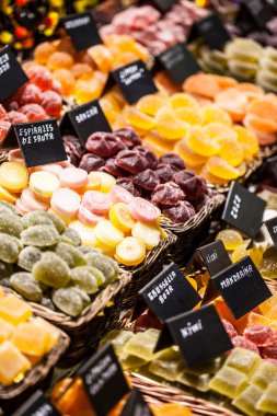 piyasa ahır candys la boqueria Pazar dolu. Barselona. Katalonya.