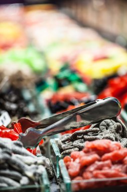 piyasa ahır candys la boqueria Pazar dolu. Barselona. Katalonya.